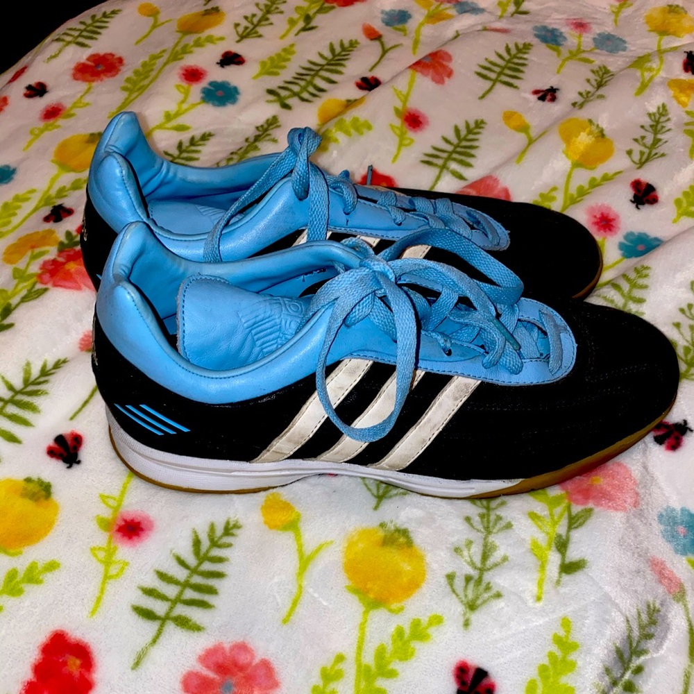 Worn for indoor soccer